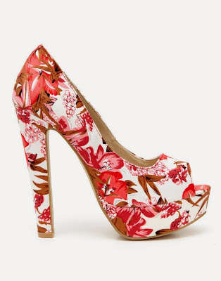 Zoom Racheli pink floral platform peeptoe heel- Brand New- Size 6