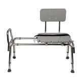 Duro-Med Heavy-Duty Sliding Transfer Bench Shower Chair with Cut-out Seat and Adjustable Legs, Gray