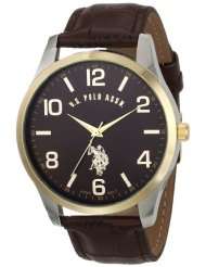 U.S. Polo Assn. Classic Men's USC50225 Watch with Brown Leather Band