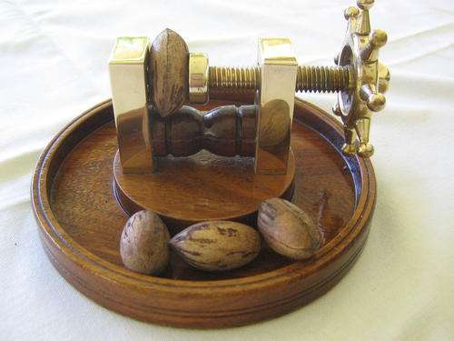 BRASS NUT CRACKER - SHIPS WHEEL