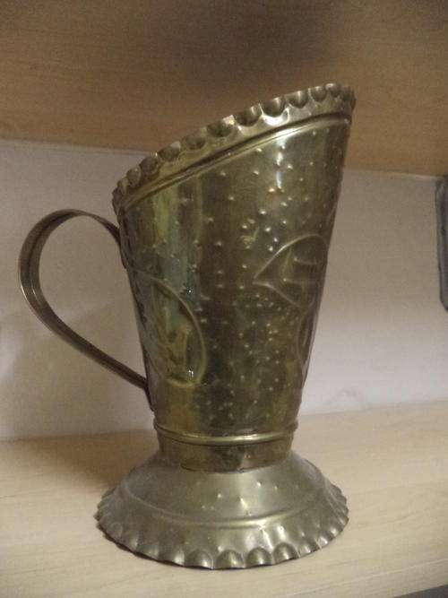 LARGE HAND BEATEN BRASS JUG