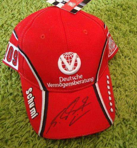 SCHUMACHER SIGNED FERRARI CAP WITH COA