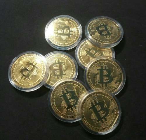 1PC Gold Plated Bitcoin Coin - Collectible Gift BTC Coin (Physical Souvenirs)