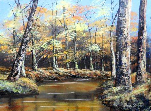 'AUTUMN CALM' Original signed acrylic by Nick Stobart.
