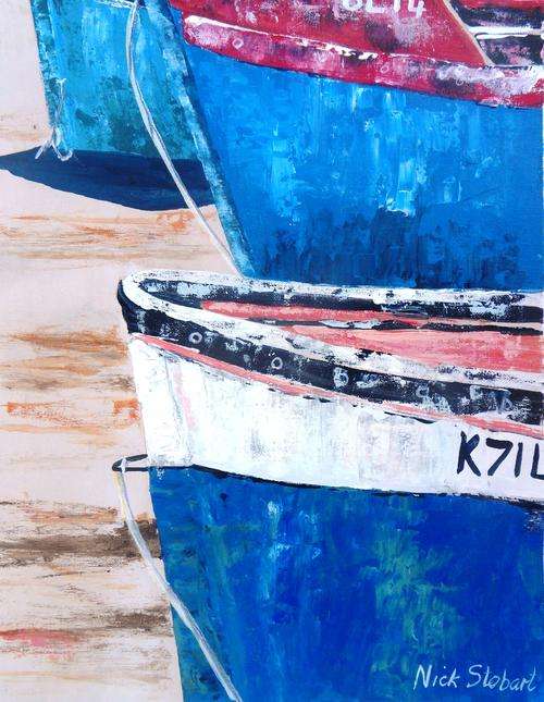 ' BROTHERS AND SISTERS ' Original signed acrylic by Nick Stobart.