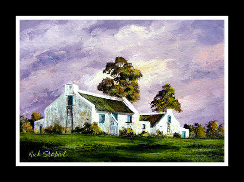 '' THE SUN PEEPS THROUGH'' Original signed acrylic by Nick Stobart.