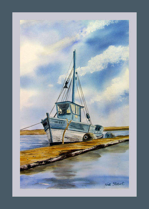 '' READY AND WAITING'' Original signed watercolour by Nick Stobart.