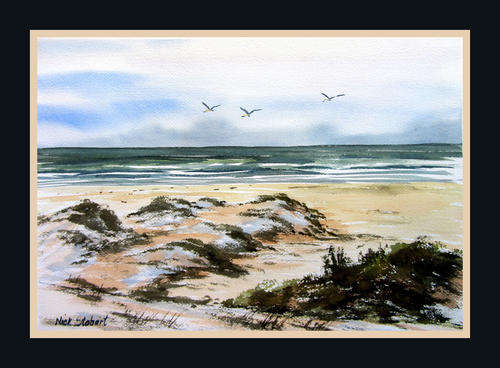 '' EARLY MORNING PATROL" Original signed watercolour by Nick Stobart.