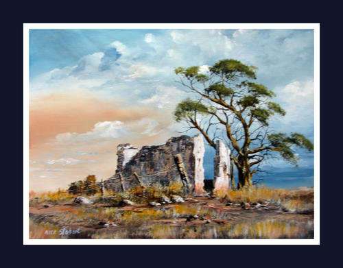 '' THE OLD ONES TELL THE BEST STORIES '' Original signed acrylic by Nick Stobart.