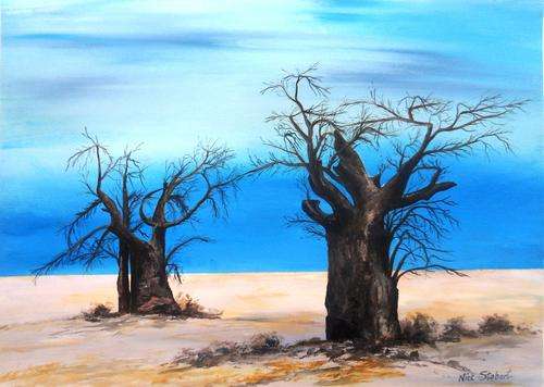 ' IN ANTICIPATION ' Original signed acrylic by Nick Stobart.
