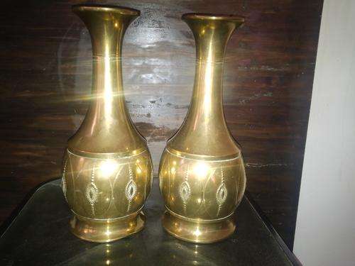 Vintage Tiel Daaldedrop brass vases