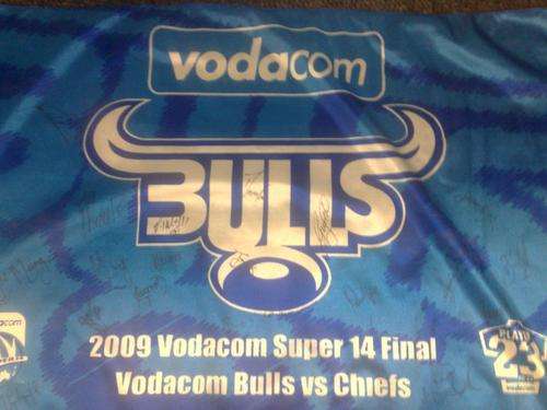 Vodacom Bulls 2009 Super 14 Final Flag with Signatures