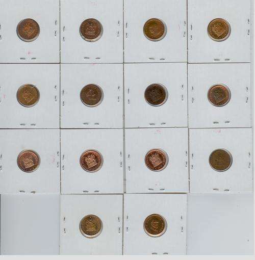 Bid per coin to take all - Seldom seen !! - Complete set 1/2c proofcoin set (1970 - 1983)