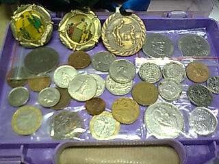 Nice lot of coins and a few medals and a pjp token