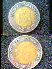 BANK OF NAMIBIA 10 DOLLAR COIN