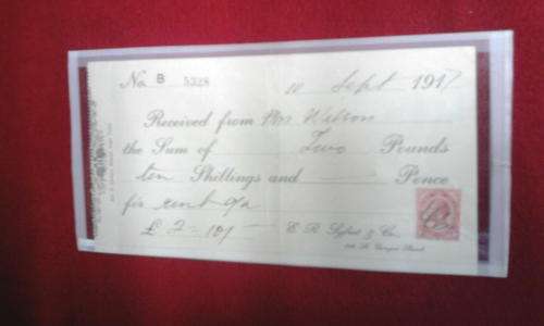 WOW !! N KWITANSIE VAN 1917 met ou posseel - see image