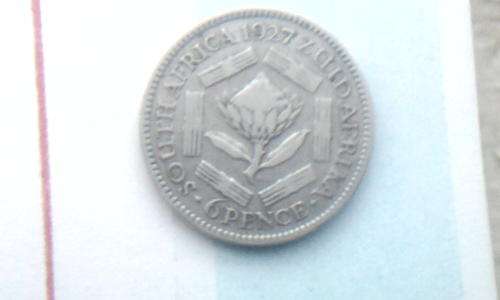 SOUTH AFRICA 1927 6d coin