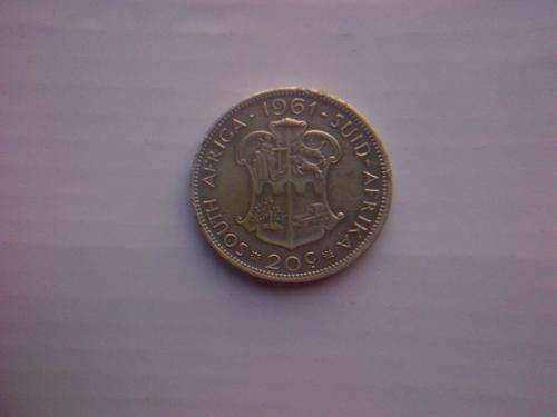 South Africa 1961 20c silver coin