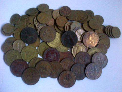 Large lot of old south african coins - incl Great Britain one pennies