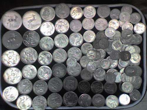 #125 x S.AFRICA 2nd decimal R1 , 50c , 20c , 10c , 5c coins @ various dates#