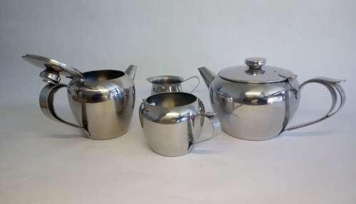 4 piece stainless steel tea set