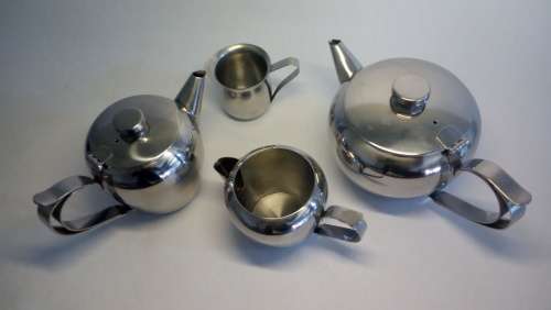 4 piece stainless steel tea set