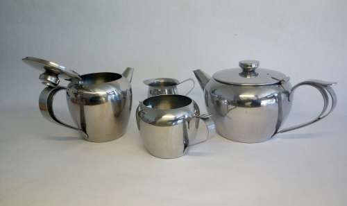 4 piece stainless steel tea set