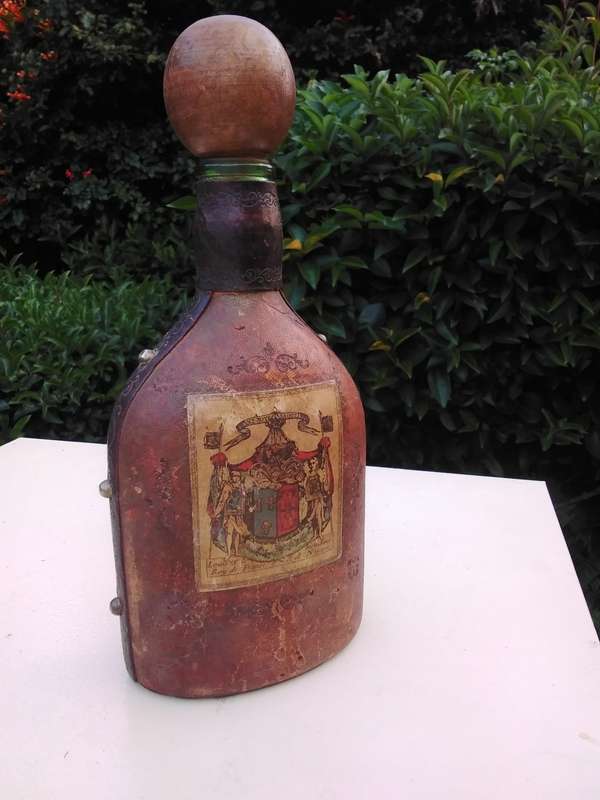 Vintage Leather-Wrapped Collectable Bottle (See All Photos For Condition