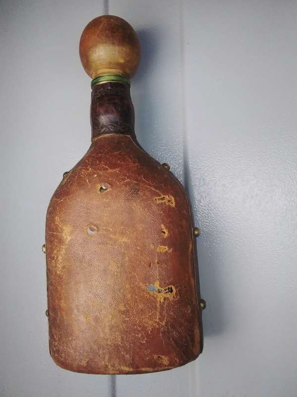 Vintage Leather-Wrapped Collectable Bottle (See All Photos For Condition