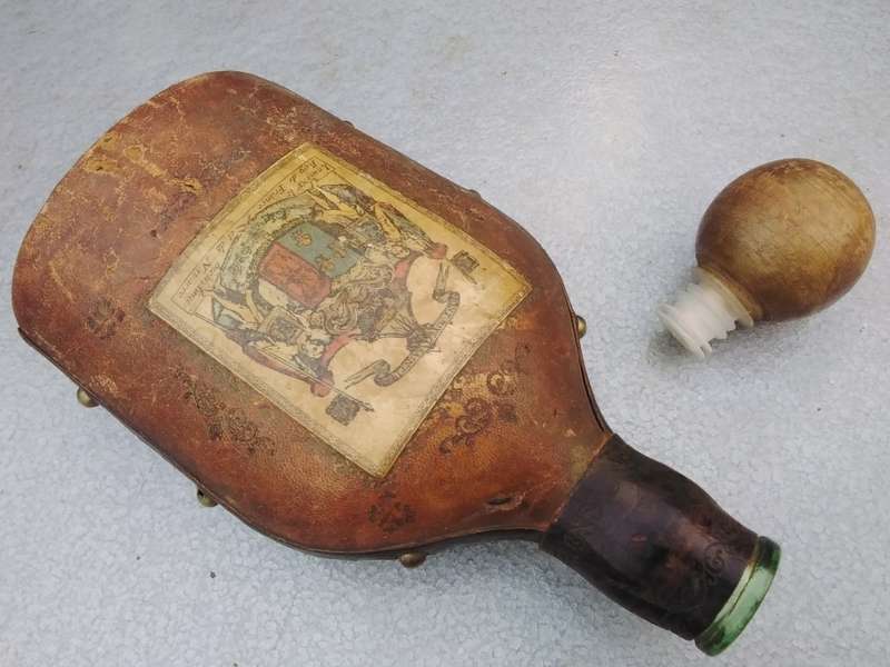 Vintage Leather-Wrapped Collectable Bottle (See All Photos For Condition