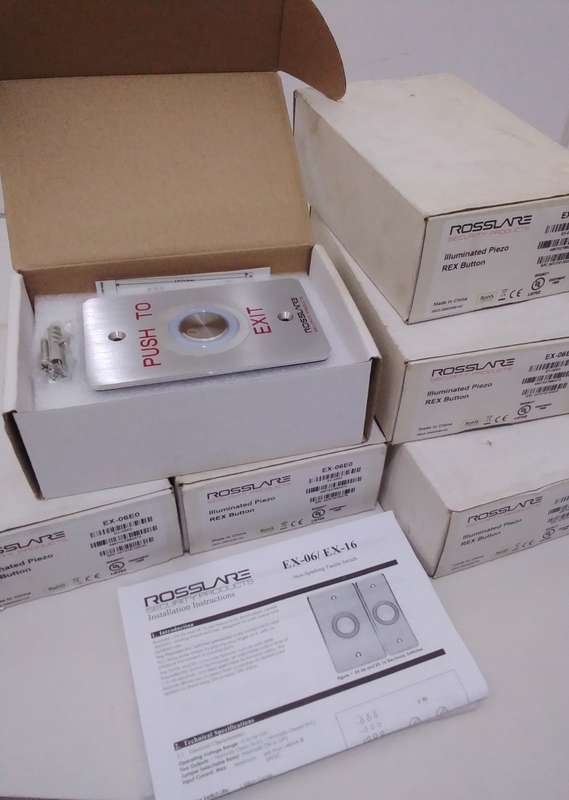 Rosslare EX-06E0 PUSH TO EXIT Illuminated Piezo Rex Button (BID PER PIECE)!!!