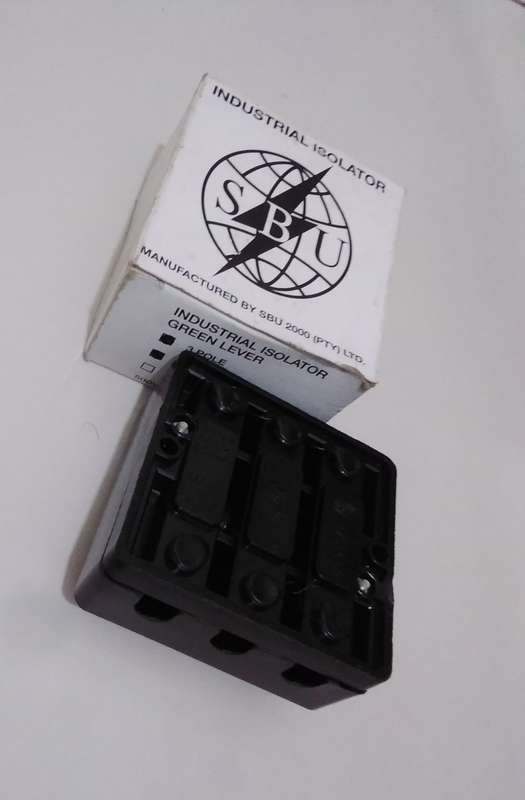 3-Pole, 30A Industrial Green Lever Isolator  (BID PER PIECE)