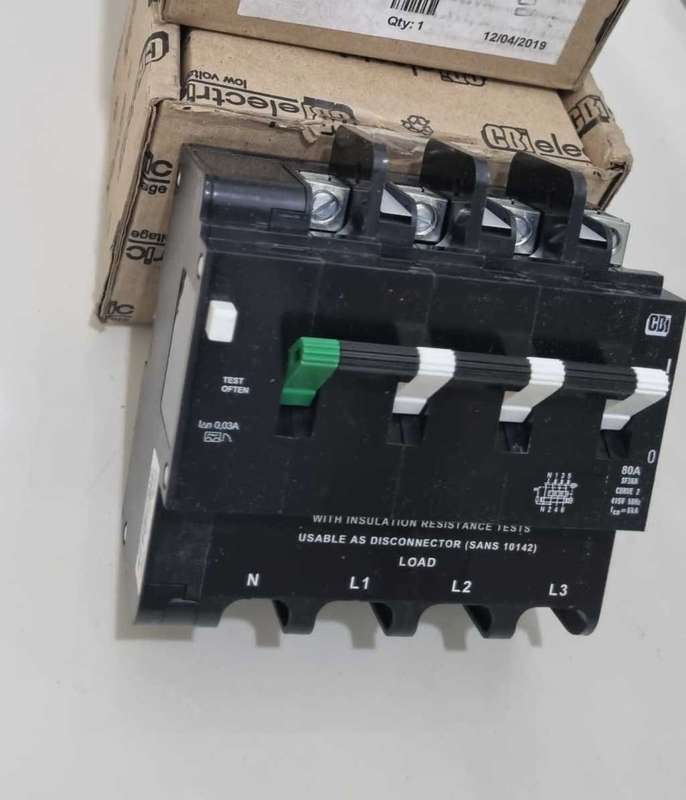 80A CBI SF35K80 Earth Leakage With Overload (BID PER PIECE)!!!