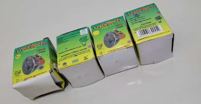DIMMABLE UNIONTECH 8w LED Downlights GU 10 (BID PER LOT)!!