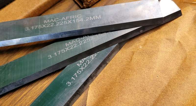 Mac Afric Heavy Duty HSS Lathe Cut-Off Blades 3.175 x 22.225 x 154.2mm  (BID PER SET OF 3x)