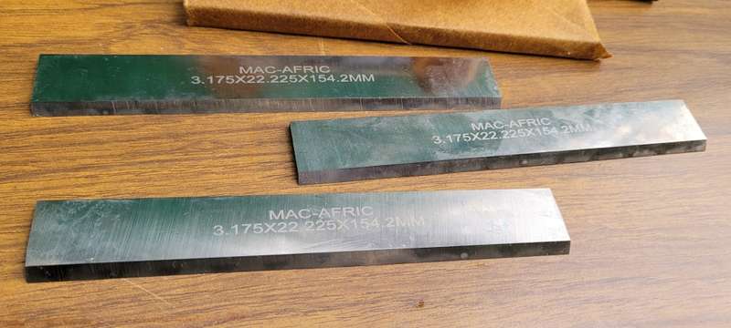 Mac Afric Heavy Duty HSS Lathe Cut-Off Blades 3.175 x 22.225 x 154.2mm  (BID PER SET OF 3x)
