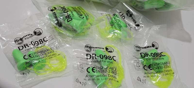 Dromax UK Coded Disposable Ear Plugs/Noise Reducer DR098C  (BID PER PIECE)!!!
