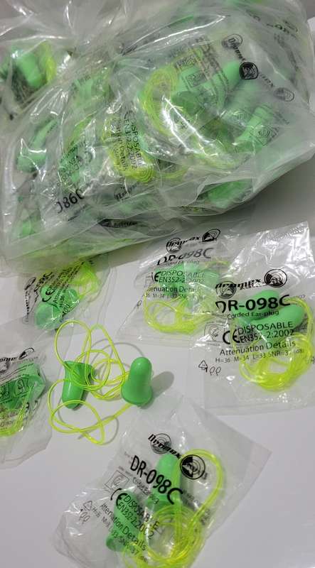 Dromax UK Coded Disposable Ear Plugs/Noise Reducer DR098C  (BID PER PIECE)!!!