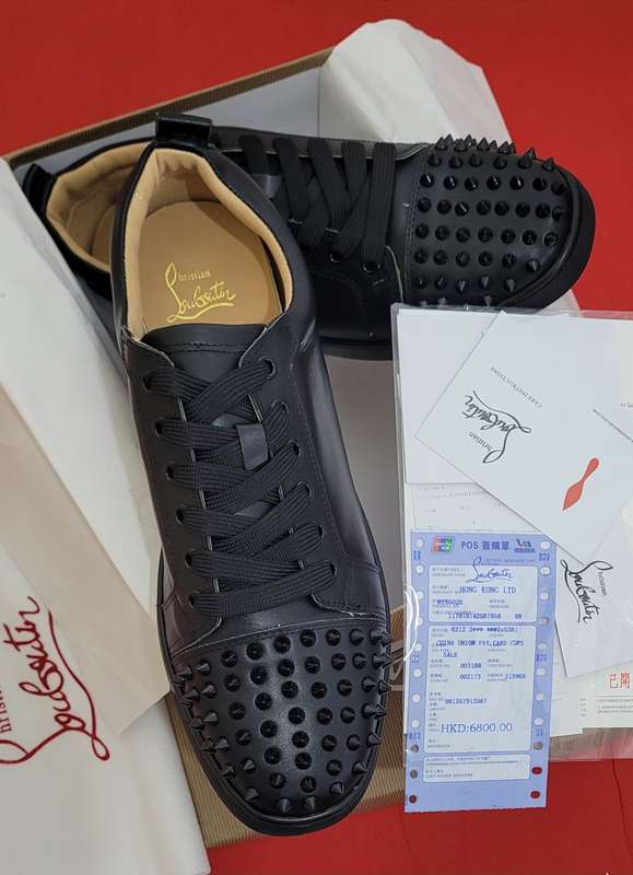 Louboutin yacht spikes flat calf top
