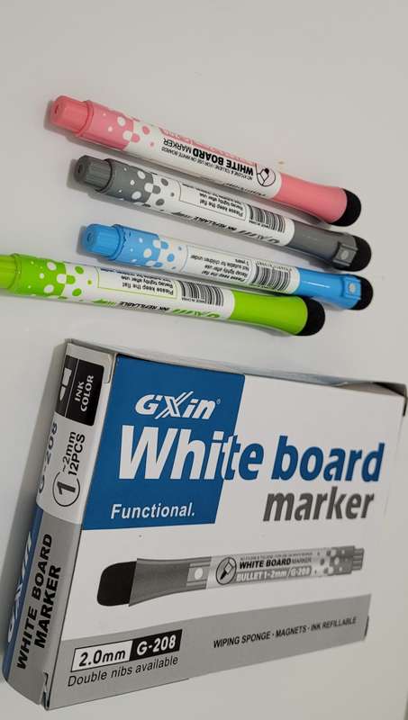 12-Pack Ink-Refillable Magnetic White Board Markers - (BID PER PACK OF 12)