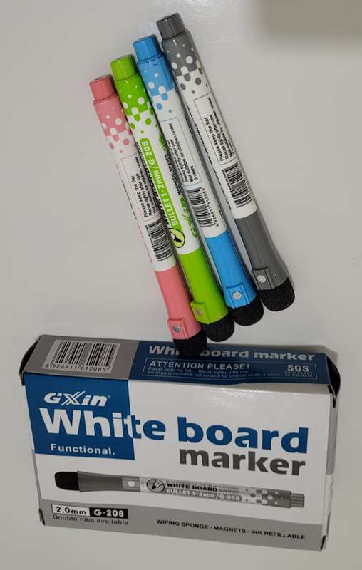 12-Pack Ink-Refillable Magnetic White Board Markers - (BID PER PACK OF 12)