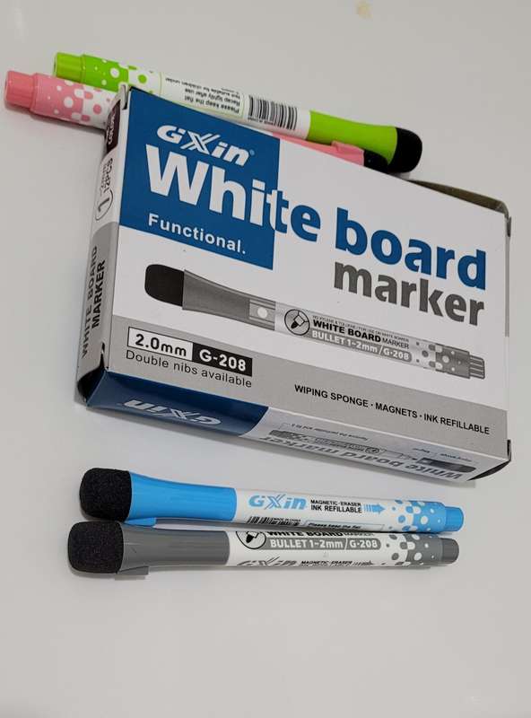 12-Pack Ink-Refillable Magnetic White Board Markers - (BID PER PACK OF 12)