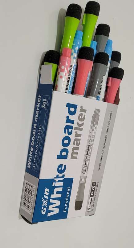 12-Pack Ink-Refillable Magnetic White Board Markers - (BID PER PACK OF 12)