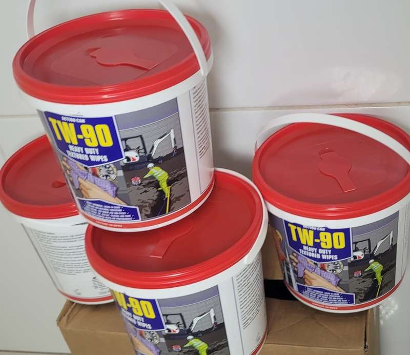 Heavy-Duty Textured Wipes, TW-90 For Removing Grease, Pant, Silicone, Oil (Bid Per Bucket)