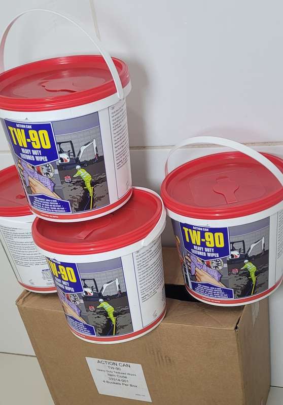 Heavy-Duty Textured Wipes, TW-90 For Removing Grease, Pant, Silicone, Oil (Bid Per Bucket)