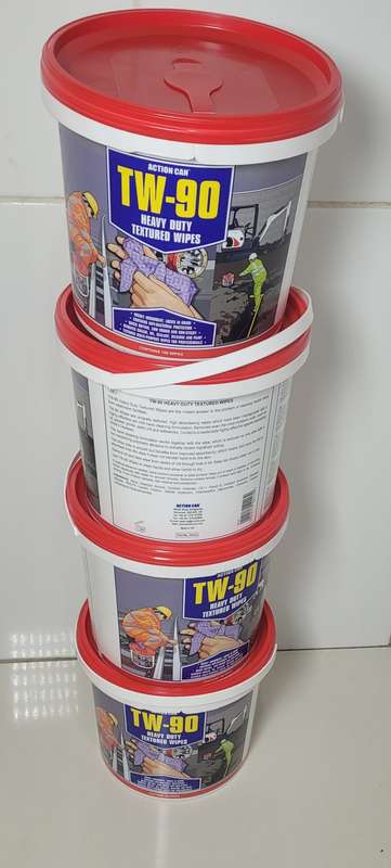 Heavy-Duty Textured Wipes, TW-90 For Removing Grease, Pant, Silicone, Oil (Bid Per Bucket)