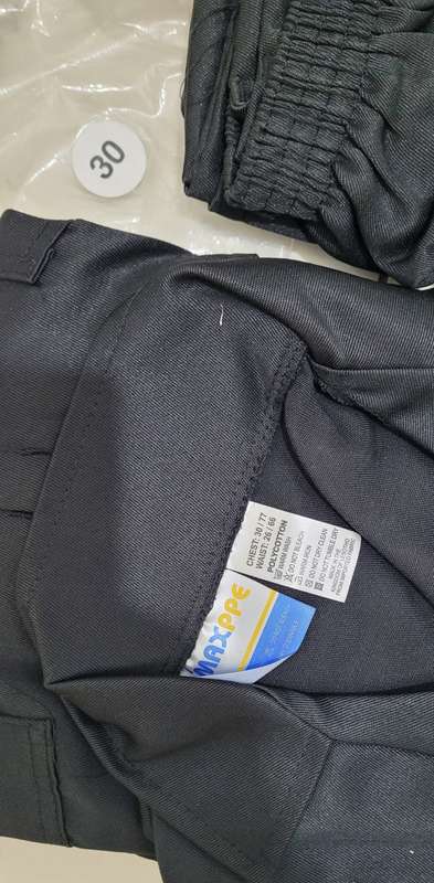 MAX PPE Black 2-Piece Work Suit. Size: 30/77 Chest,  26/66 Waist  (Bid Per 2-Piece Suit)