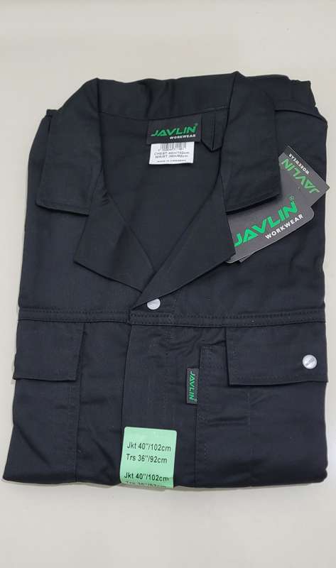 Quality JAVLIN Black 2-Piece Work Suit. 40`/ 102cm -Jacket,  36` / 92cm Trouser (Bid Per Suit)