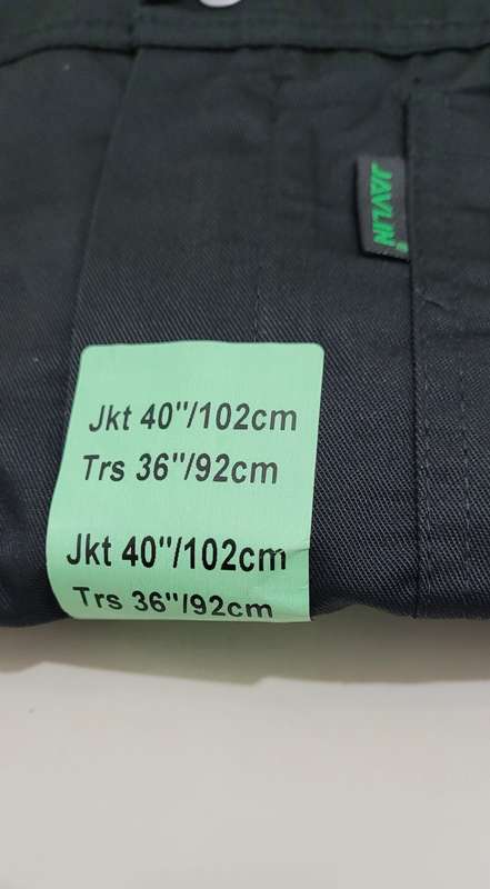 Quality JAVLIN Black 2-Piece Work Suit. 40`/ 102cm -Jacket,  36` / 92cm Trouser (Bid Per Suit)