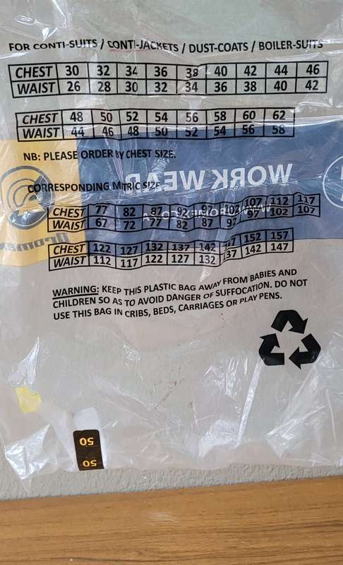 DROMEX Flame Retardant  Work Suit-JACKET ONLY . Size: 50/127 Chest, 46/117 Waist. (Bid Per Piece )
